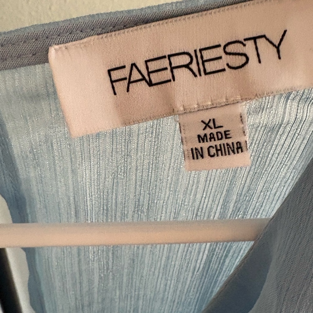 💎 Faeriesty Light Blue Ruffle Maxi Dress – Size XL - Picture 4 of 5